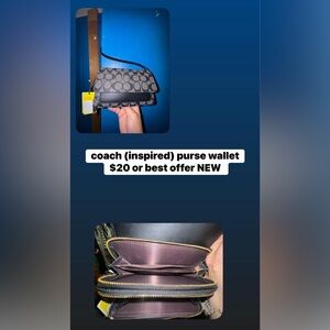 Coach Inspired Crossbody Bag - Black